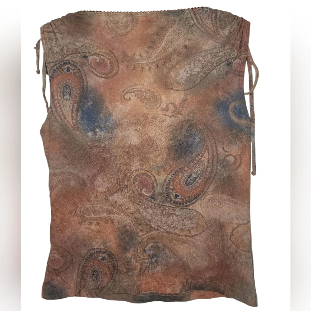 VTG FOREVER 21 mesh paisley top, size L - Picture 4 of 5